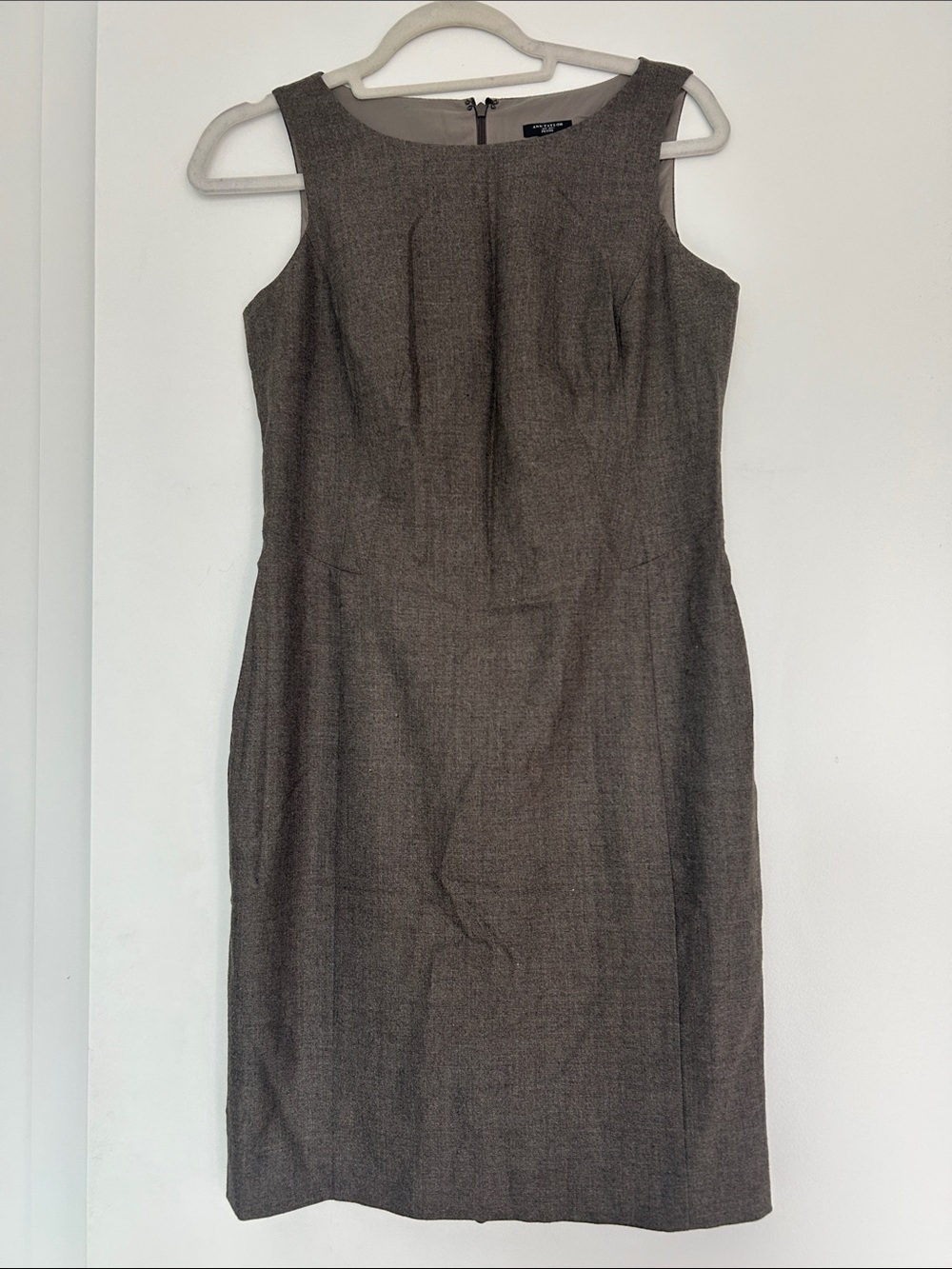 Ann Taylor Brown Textured Midi Sheath Dress